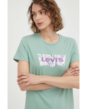 Levi's t-shirt bawełniany kolor zielony