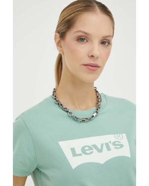 Levi's t-shirt bawełniany kolor zielony