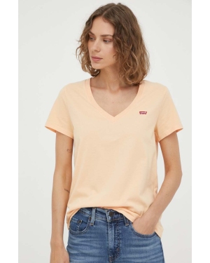 Levi's t-shirt bawełniany kolor pomarańczowy