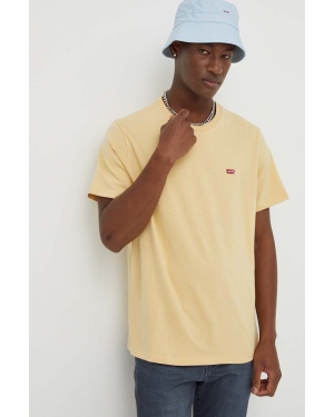 Levi's t-shirt bawełniany męski kolor żółty gładki