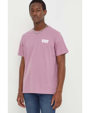 Levi's t-shirt męski kolor różowy z nadrukiem