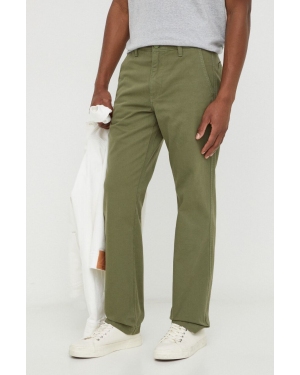 Levi's spodnie bawełniane kolor zielony proste