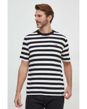 Marc O'Polo t-shirt bawełniany męski kolor czarny wzorzysty
