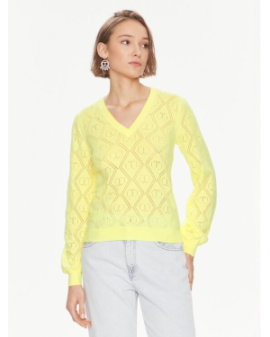 TWINSET Sweter 241TP3074 Żółty Regular Fit