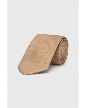 Moschino krawat jedwabny kolor beżowy