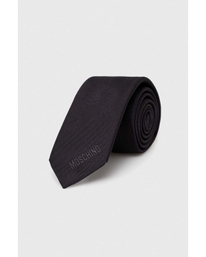 Moschino krawat jedwabny kolor czarny