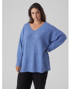 Vero Moda Curve Sweter 10297266 Niebieski Regular Fit