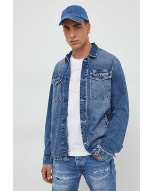 Pepe Jeans kurtka jeansowa Luka Stencil męska kolor niebieski przejściowa