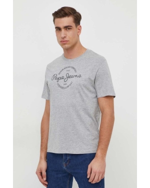 Pepe Jeans t-shirt bawełniany Craigton męski kolor szary z nadrukiem