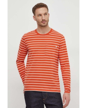 Pepe Jeans longsleeve bawełniany Costa kolor pomarańczowy wzorzysty