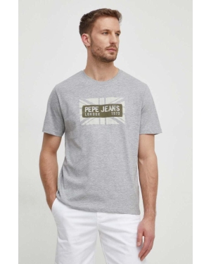 Pepe Jeans t-shirt bawełniany męski kolor szary z nadrukiem