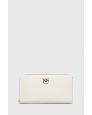 Pinko portfel skórzany damski kolor biały