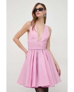 Pinko sukienka kolor różowy mini rozkloszowana
