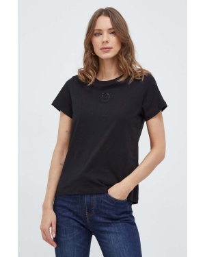 Pinko t-shirt bawełniany damski kolor czarny