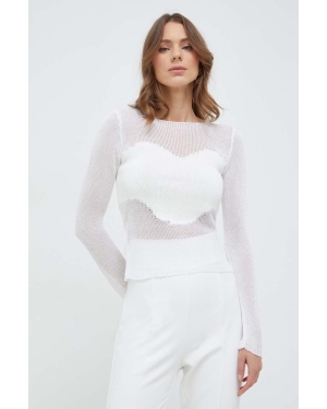Pinko sweter damski kolor biały lekki