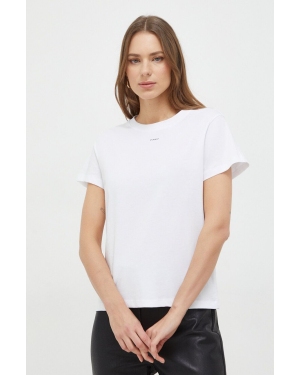 Pinko t-shirt bawełniany damski kolor biały