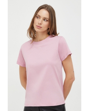 Pinko t-shirt bawełniany damski kolor różowy