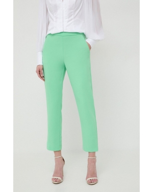 Pinko spodnie damskie kolor zielony proste high waist