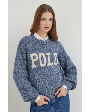 Polo Ralph Lauren sweter damski kolor niebieski ciepły