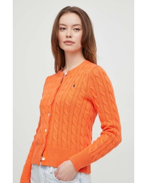 Polo Ralph Lauren kardigan bawełniany kolor pomarańczowy
