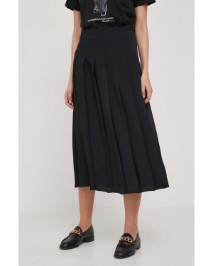 Polo Ralph Lauren spódnica kolor czarny midi rozkloszowana