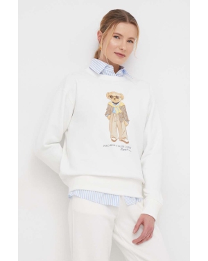 Polo Ralph Lauren bluza damska kolor beżowy z nadrukiem