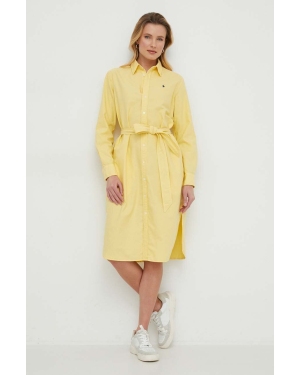 Polo Ralph Lauren sukienka bawełniana kolor żółty mini prosta
