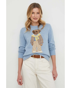 Polo Ralph Lauren sweter bawełniany kolor niebieski