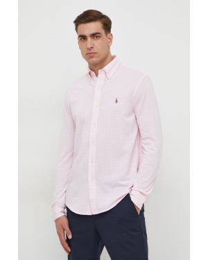 Polo Ralph Lauren koszula bawełniana męska kolor różowy regular z kołnierzykiem button-down