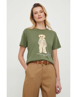 Polo Ralph Lauren t-shirt bawełniany damski kolor zielony