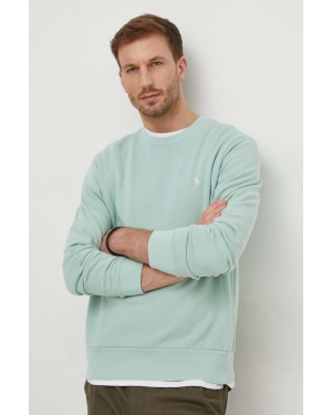 Polo Ralph Lauren bluza bawełniana męska kolor zielony gładka