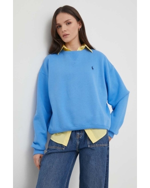 Polo Ralph Lauren bluza damska kolor niebieski z aplikacją
