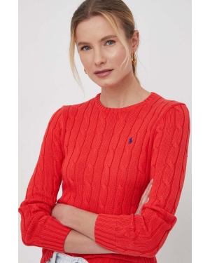 Polo Ralph Lauren sweter bawełniany kolor czerwony