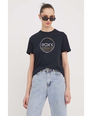 Roxy t-shirt bawełniany damski kolor czarny