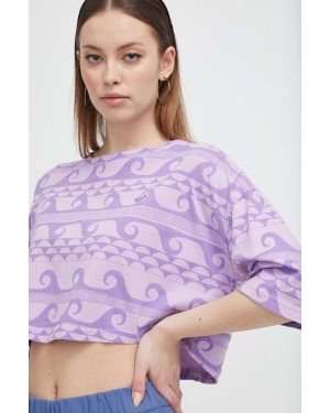 Roxy t-shirt bawełniany damski kolor fioletowy