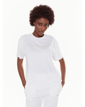 Trussardi T-Shirt Lettering Print 56T00565 Biały Regular Fit