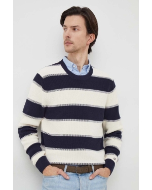 Tommy Hilfiger sweter bawełniany kolor granatowy