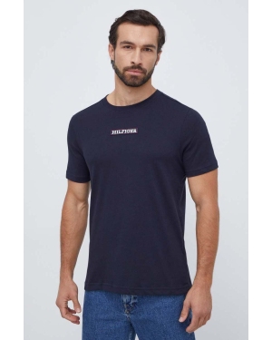 Tommy Hilfiger t-shirt męski kolor granatowy z aplikacją