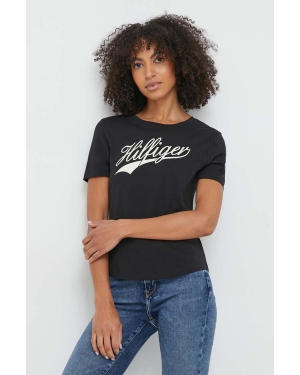 Tommy Hilfiger t-shirt bawełniany damski kolor czarny