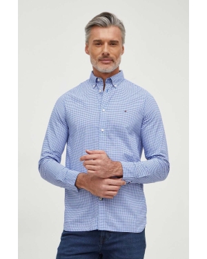 Tommy Hilfiger koszula bawełniana męska kolor niebieski slim z kołnierzykiem button-down