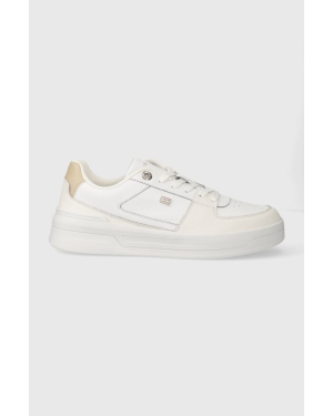 Tommy Hilfiger sneakersy skórzane ESSENTIAL BASKET SNEAKER kolor biały FW0FW07684