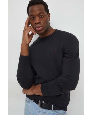 Tommy Hilfiger sweter bawełniany kolor czarny lekki