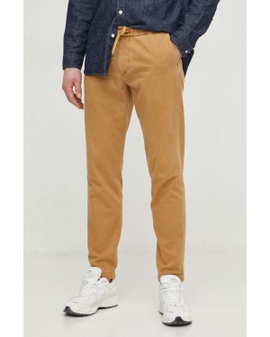 Tommy Hilfiger spodnie męskie kolor brązowy dopasowane