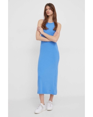 Tommy Hilfiger sukienka kolor niebieski maxi dopasowana