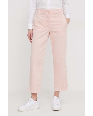 Tommy Hilfiger spodnie damskie kolor różowy proste high waist