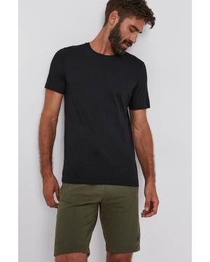 United Colors of Benetton T-shirt bawełniany kolor czarny gładki
