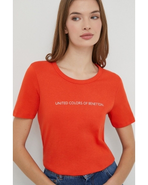 United Colors of Benetton t-shirt bawełniany damski kolor czerwony