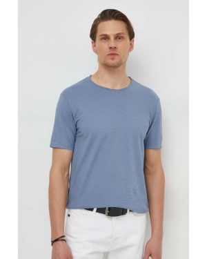 United Colors of Benetton t-shirt bawełniany męski kolor niebieski gładki