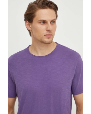 United Colors of Benetton t-shirt bawełniany męski kolor fioletowy gładki