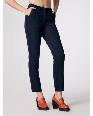 Simple Spodnie materiałowe SPD506-01 Granatowy Slim Fit